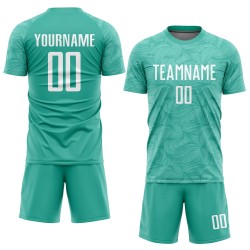 Maglia da calcio personalizzata con stampa a sublimazione Aqua White