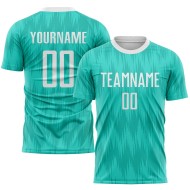 Maglia da calcio personalizzata con stampa a sublimazione Aqua White