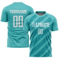 Maglia da calcio personalizzata con stampa a sublimazione Aqua White