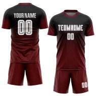 Maglia da calcio personalizzata in bianco e nero con stampa sublimatica sfumata alla moda Maglia da calcio personalizzata in bianco e nero con stampa sublimatica sfumata alla moda