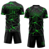 Maglia da calcio personalizzata con stampa sublimatica verde neon nera Maglia da calcio personalizzata con stampa sublimatica verde neon nera