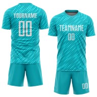 Maglia da calcio personalizzata con stampa a sublimazione Aqua White Maglia da calcio personalizzata con stampa a sublimazione Aqua White