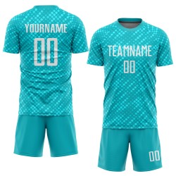 Maglia da calcio personalizzata con stampa a sublimazione Aqua White