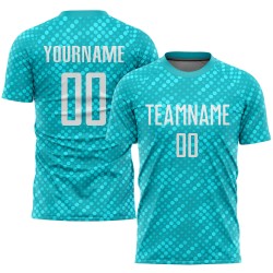 Maglia da calcio personalizzata con stampa a sublimazione Aqua White