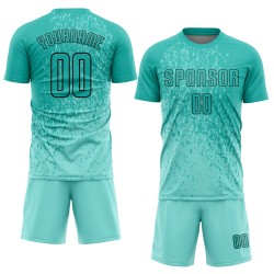 Maglia da calcio personalizzata Aqua Aqua-Black Sublimation Uniform