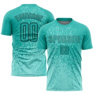 Maglia da calcio personalizzata Aqua Aqua-Black Sublimation Uniform