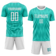 Maglia da calcio personalizzata con stampa a sublimazione Aqua White Maglia da calcio personalizzata con stampa a sublimazione Aqua White