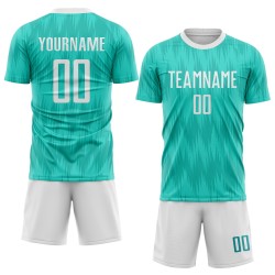 Maglia da calcio personalizzata con stampa a sublimazione Aqua White